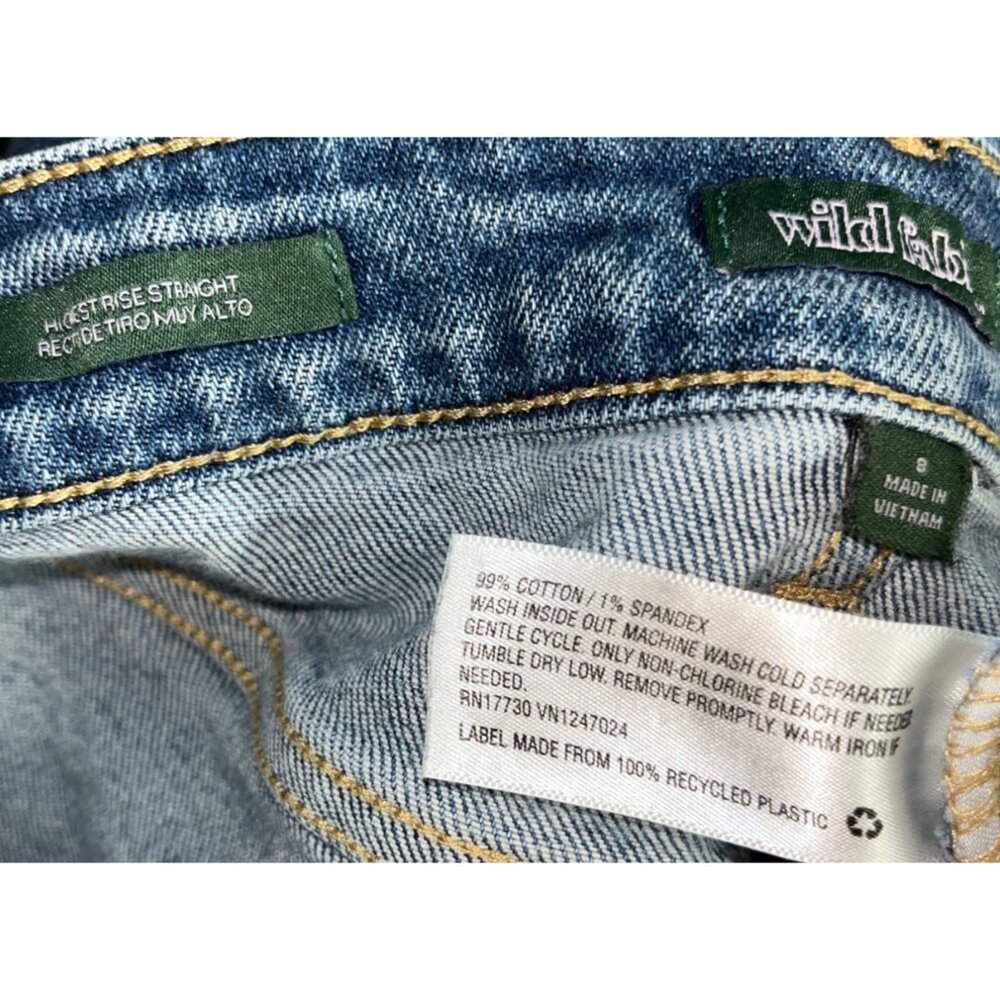 Wild Fable Jeans High Rise Straight Crop 26" Inseam Blue Comfy Relaxed Womens 8 - Picture 7 of 8